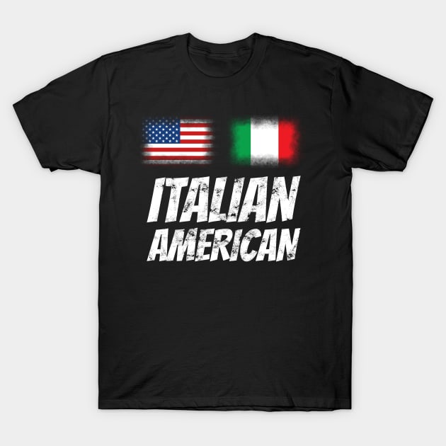 Flags of USA and Italy for Italian Americans T-Shirt by c1337s